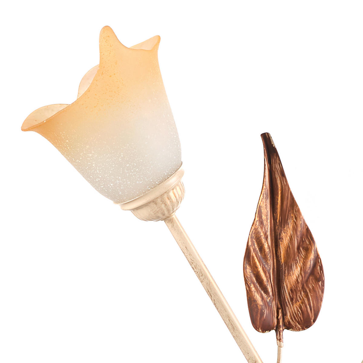 TISCHLEUCHTE Ivory 45/70 cm   - Beige/Weiß, Natur, Glas/Metall (45/70cm)