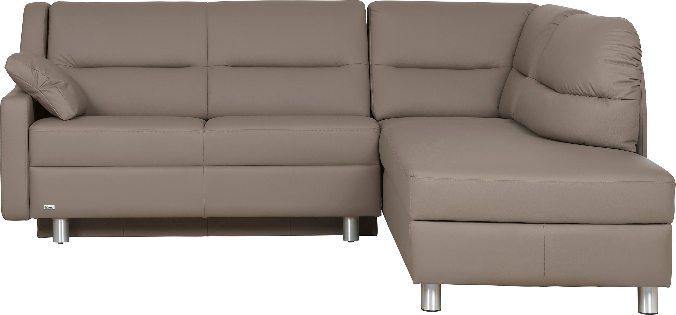 ECKSOFA in Echtleder Taupe  226/208 cm  - Taupe, KONVENTIONELL, Leder (226/208cm) - Sedda