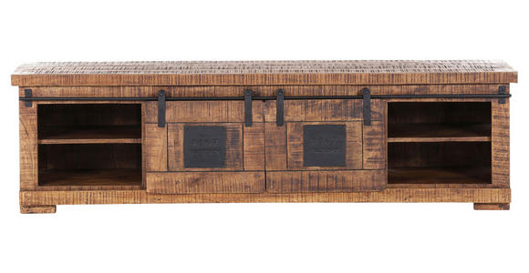 LOWBOARD in 180/50/45 cm - Schwarz/Naturfarben, LIFESTYLE, Holz/Metall (180/50/45cm) - Landscape