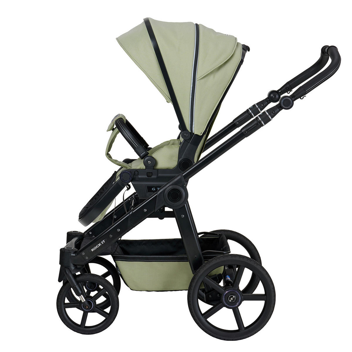 KINDERWAGENSET ROCK IT Outdoor  - Schwarz/Hellgrün, Basics, Textil/Metall (102/58/120cm) - Hartan