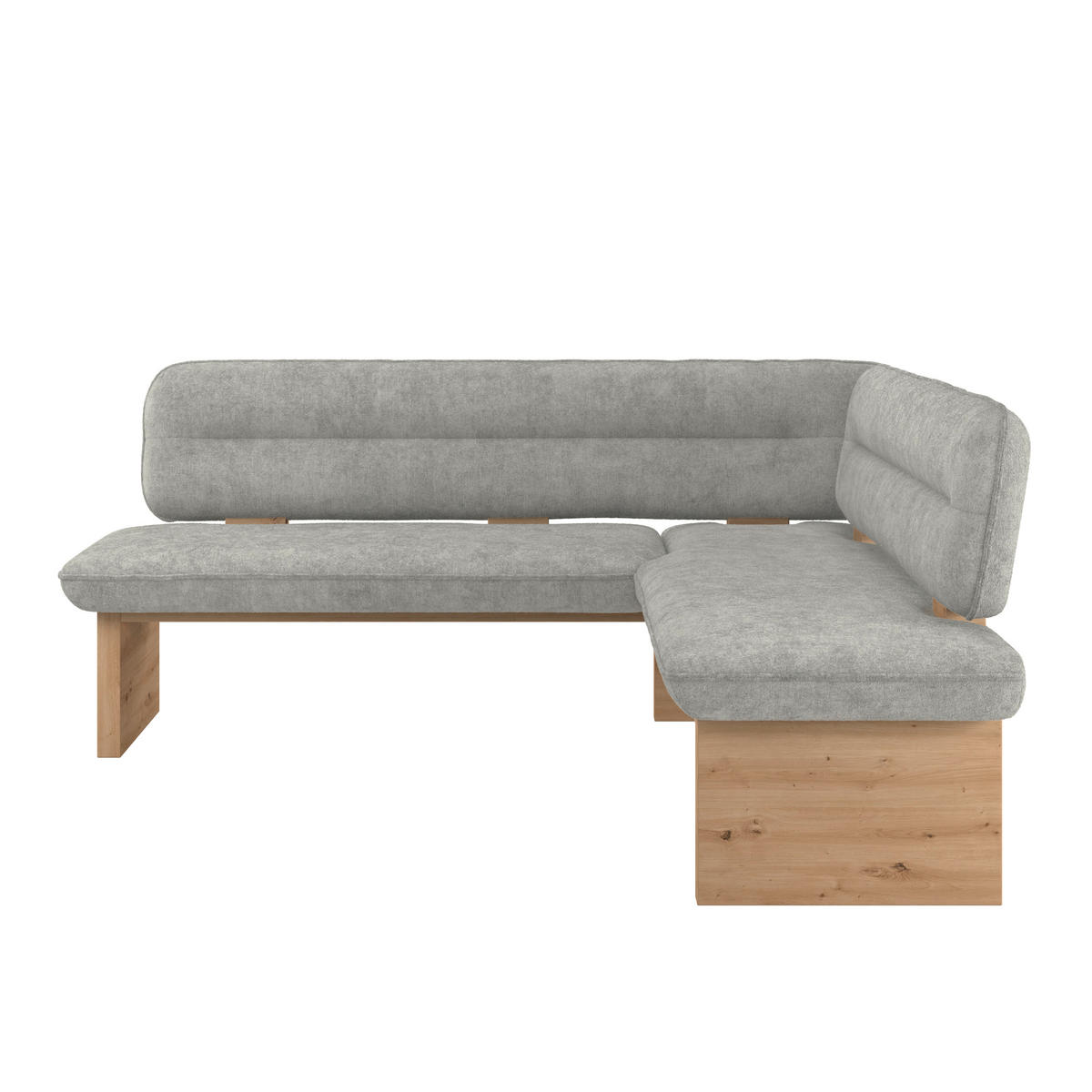 ECKBANK 232/170 cm Webstoff Hellgrau Eiche Sperrholz   - Eichefarben/Hellgrau, KONVENTIONELL, Holz/Textil (232/170cm) - James Wood