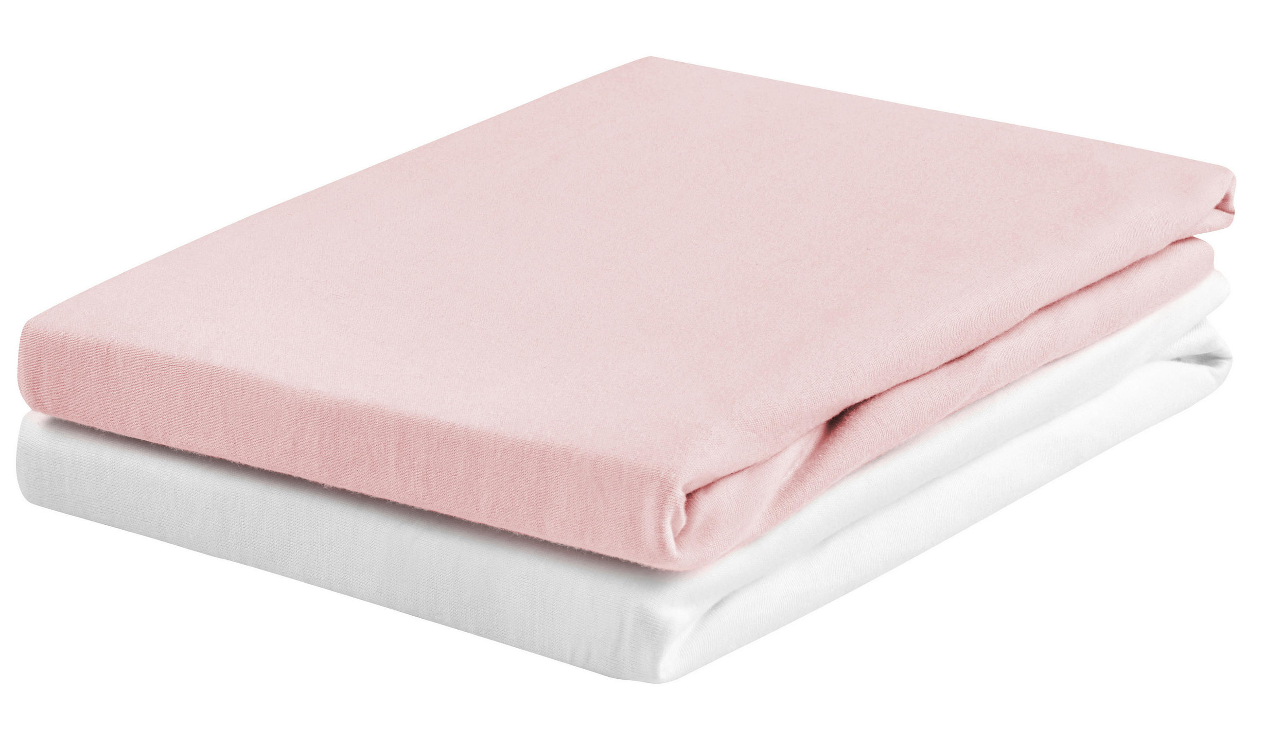 KINDERSPANNBETTUCH 2er Set 60-70/120-140 cm   - Rosa/Weiß, Basics, Textil (60-70/120-140cm) - My Baby Lou