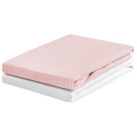 KINDERSPANNBETTUCH 2er Set 60-70/120-140 cm   - Rosa/Weiß, Basics, Textil (60-70/120-140cm) - My Baby Lou