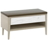 GARDEROBENBANK  in 100,2/54,2/44,6 cm  - Greige/Eichefarben, Natur, Glas/Leder (100,2/54,2/44,6cm) - Voglauer