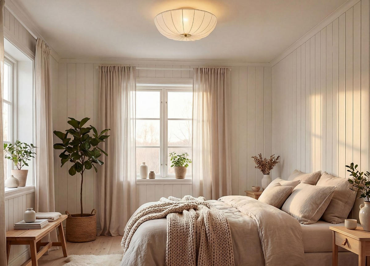 Plafond Aneta Aneta  - vit, Klassisk, metall/textil (45/12,5/45cm) - Best Price
