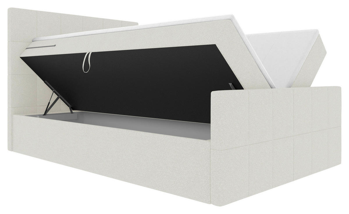 BOXBETT 140/200 cm  in Creme  - Creme, KONVENTIONELL, Kunststoff/Textil (140/200cm) - Boxxx