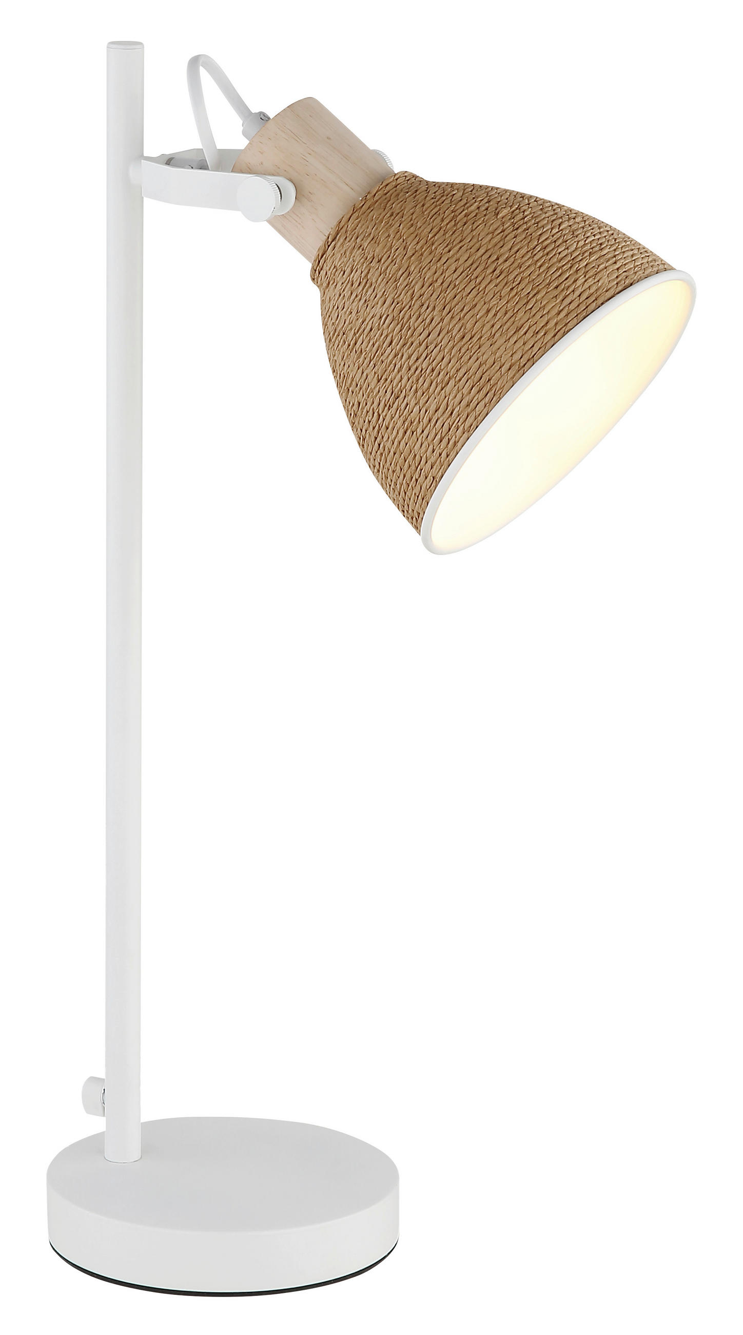 TISCHLEUCHTE Lyndon 19,5/15/50 cm  - Braun/Weiß, Natur, Holz/Papier (19,5/15/50cm) - Globo
