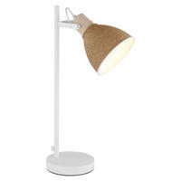 TISCHLEUCHTE Lyndon 19,5/15/50 cm  - Braun/Weiß, Natur, Holz/Papier (19,5/15/50cm) - Globo