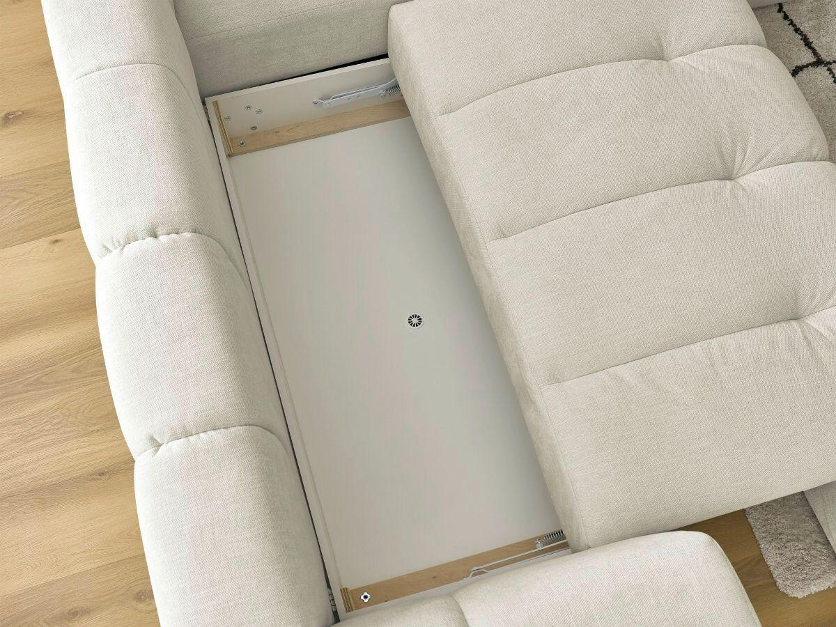 ECKSCHLAFSOFA FUJI Leinenoptik Beige  inkl.  - Beige/Schwarz, MODERN, Kunststoff/Textil (282/204cm)