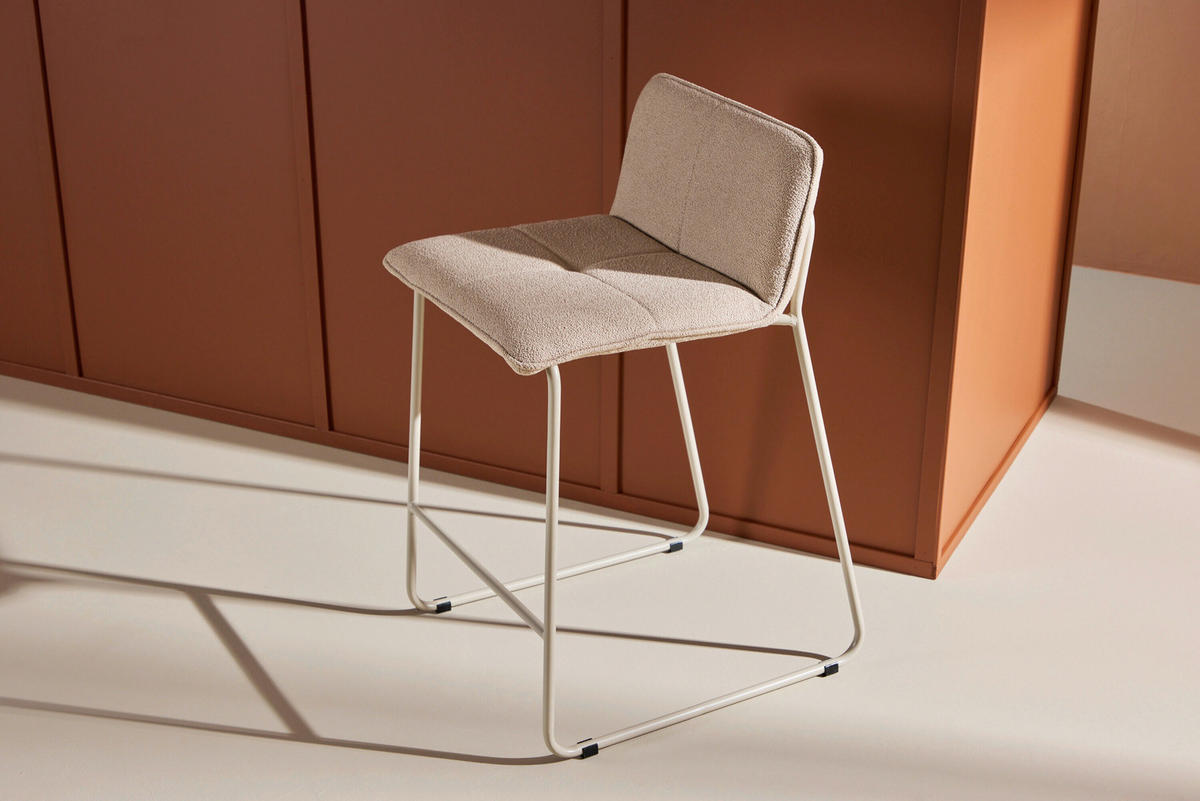 BARHOCKER-SET in Beige  - Beige, MODERN, Textil/Metall (44,7/85/50cm) - Livetastic