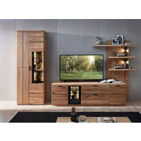 WANDPANEEL Wildeiche furniert, massiv Schwarz, Wildeiche  - Wildeiche/Schwarz, Natur, Holz/Holzwerkstoff (122/174/24cm) - Livetastic