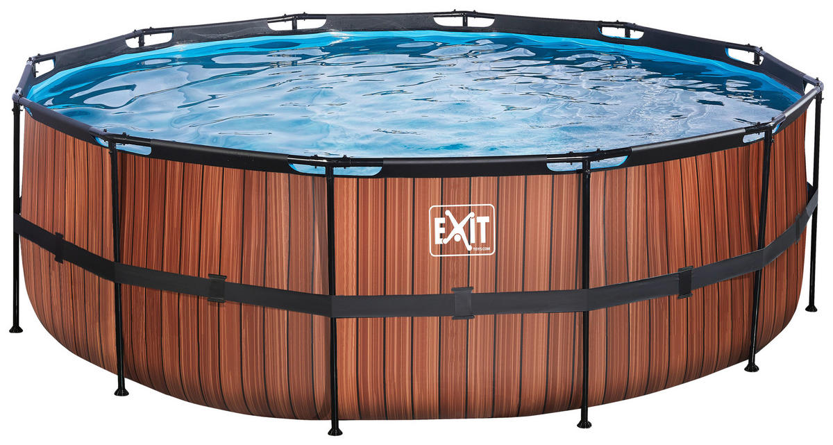 EXIT POOL WOOD 427X122 Wood 427/122 cm  - Braun, KONVENTIONELL, Metall (427/122cm) - EXIT Toys