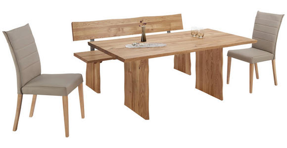 SITZBANK in Holz, Metall Eichefarben - Eichefarben, Natur, Holz/Metall (180/87/46cm) - Linea Natura