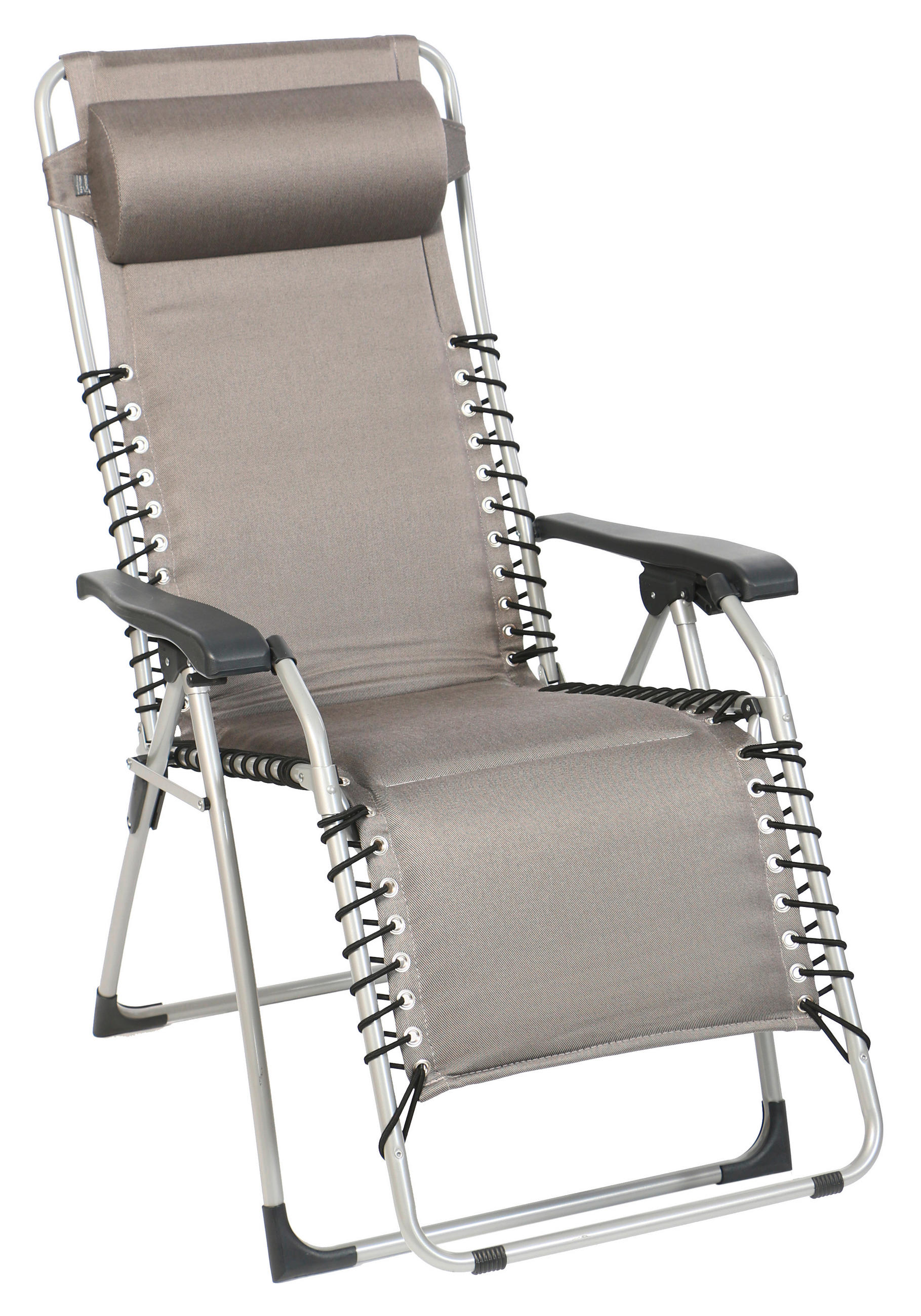 GARTEN-RELAXSESSEL  - Alufarben/Grau, Konventionell, Kunststoff/Textil (67/120/75cm)