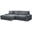 ECKSOFA in Cord Graphitfarben  - Schwarz/Graphitfarben, MODERN, Kunststoff/Textil (180/300cm) - Carryhome