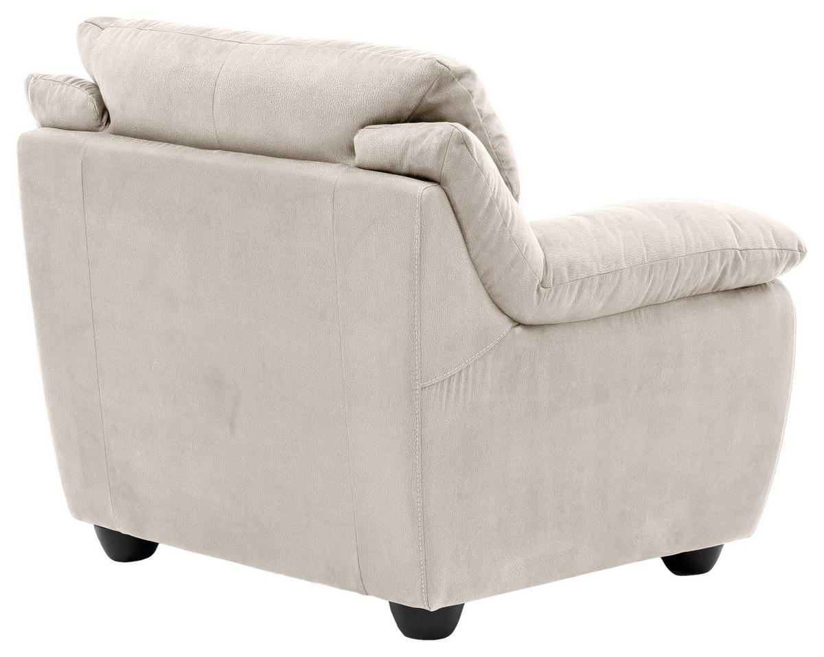 SESSEL in Mikrofaser Sandfarben  - Sandfarben/Schwarz, Design, Kunststoff/Textil (117/97/100cm) - Livetastic