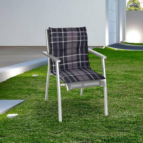 SADA POLSTRŮ NA ŽIDLI 4 ks  - šedá/černá, Basics, textil (100/50/6cm) - Gardenson