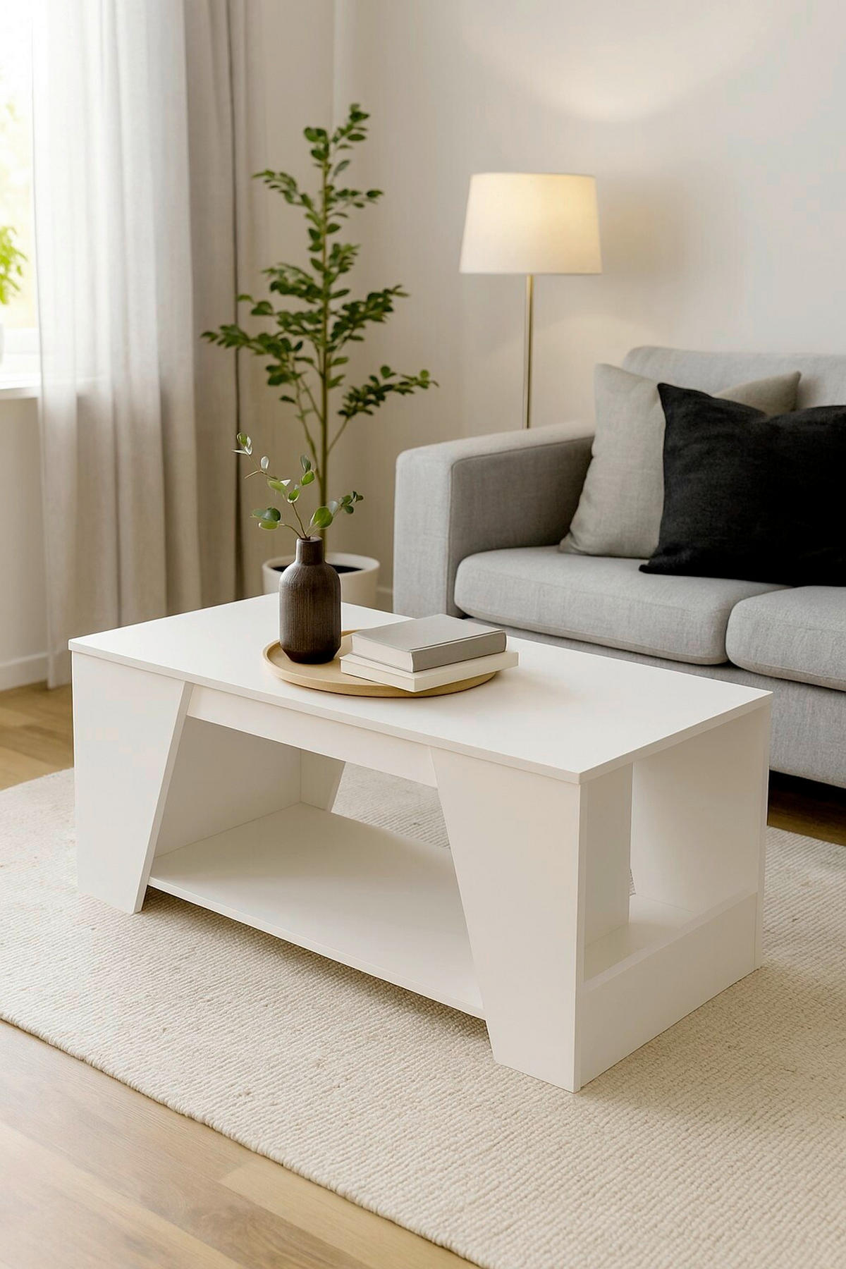 COUCHTISCH 100/50/45 cm rechteckig Weiß  - Weiß, Design, Holzwerkstoff (100/50/45cm) - MID.YOU