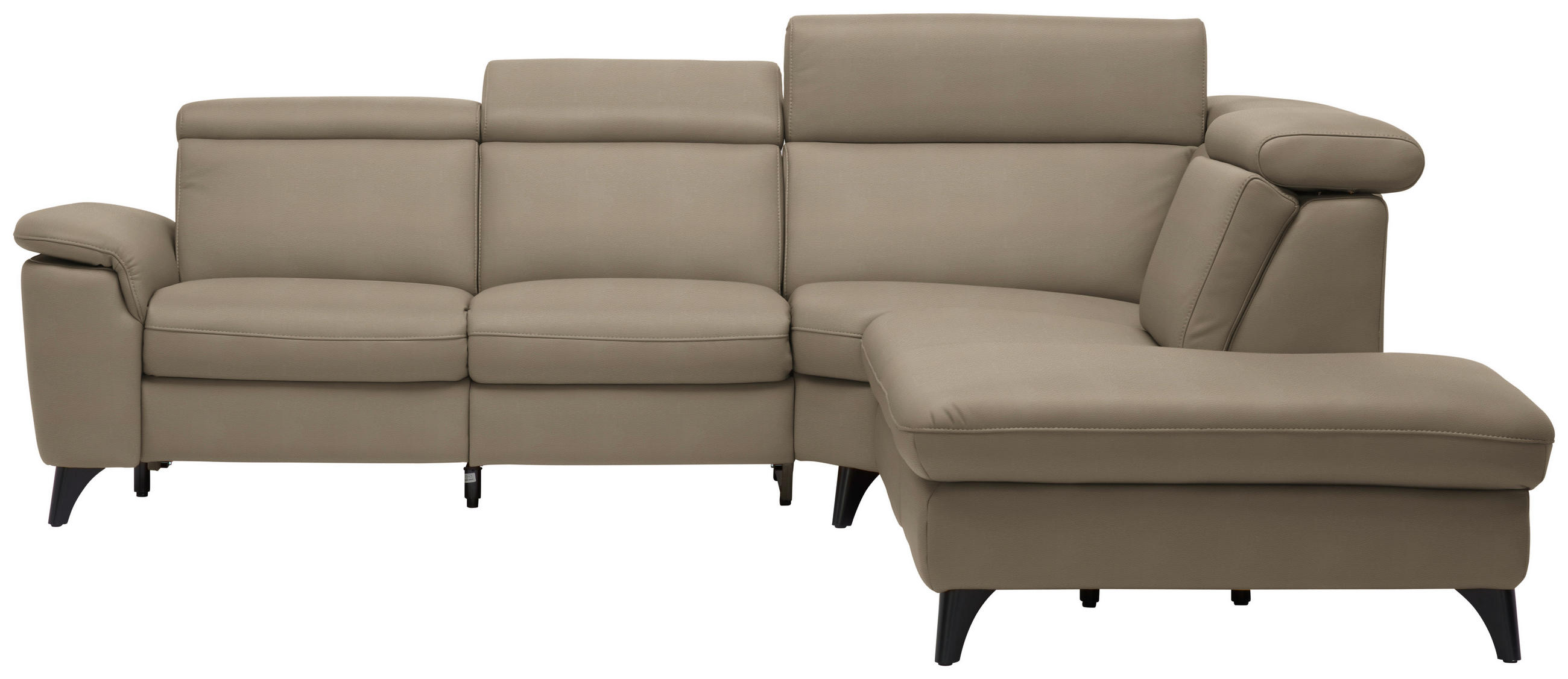 ECKSOFA in Echtleder Braun  - Schwarz/Braun, Design, Leder/Metall (285/239cm) - Cantus