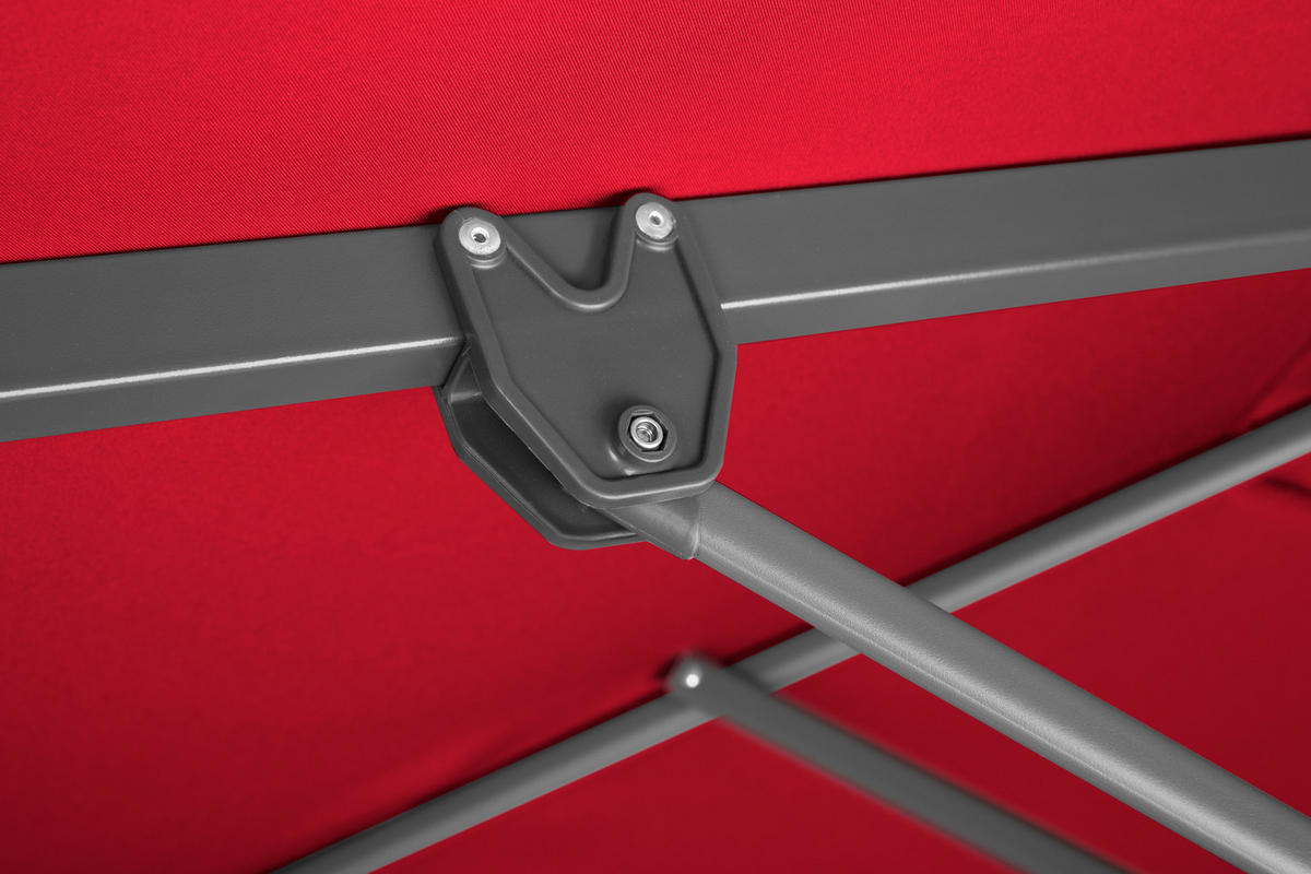 BOČNÍ SLUNEČNÍK 352/244/300 cm - antracitová/červená, Basics, kov/textil (352/244/300cm)