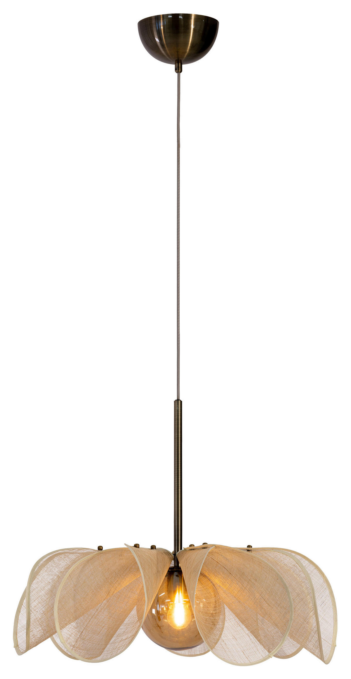 PENDELLEUCHTE STYRKA 63/50/63 cm   - Beige/Messingfarben, Basics (63/50/63cm) - Markslöjd