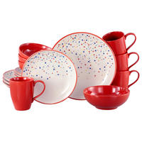 KOMBISERVICE Multicolor Joy Rot-bunt 16-teilig 4 Personen  - Multicolor, Basics, Keramik - Creatable
