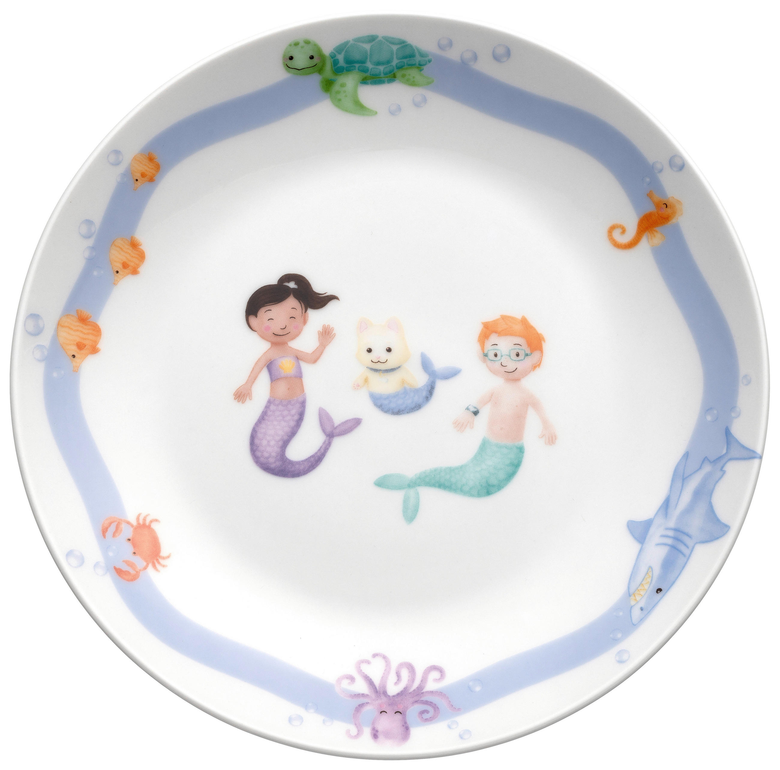 KINDERGESCHIRRSET  - Weiß/Hellblau, Trend, Stein (21,3/21,5/9,5cm) - Leonardo