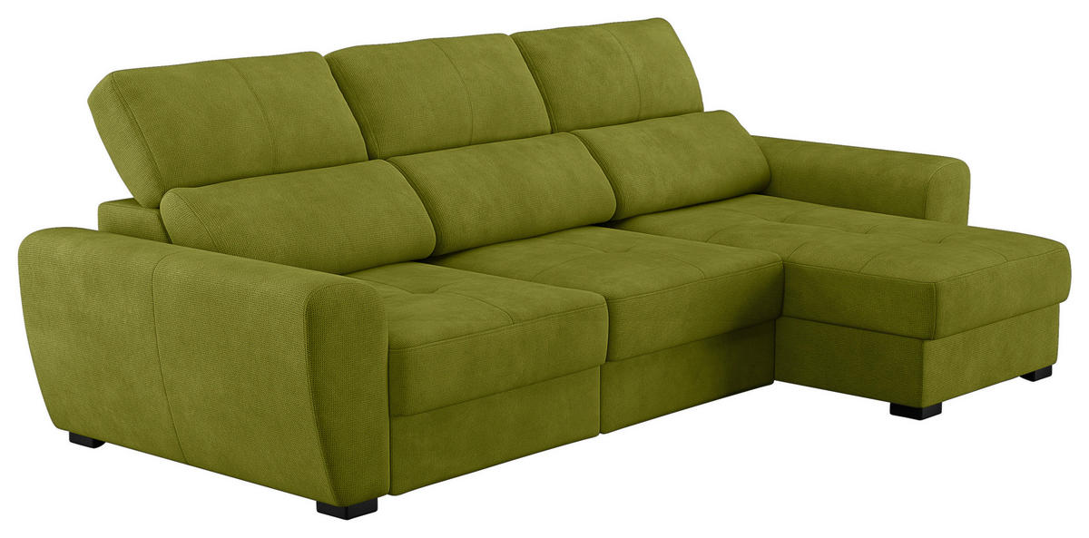 Freisteller von Carryhome ECKSOFA Grün Mikrofaser.