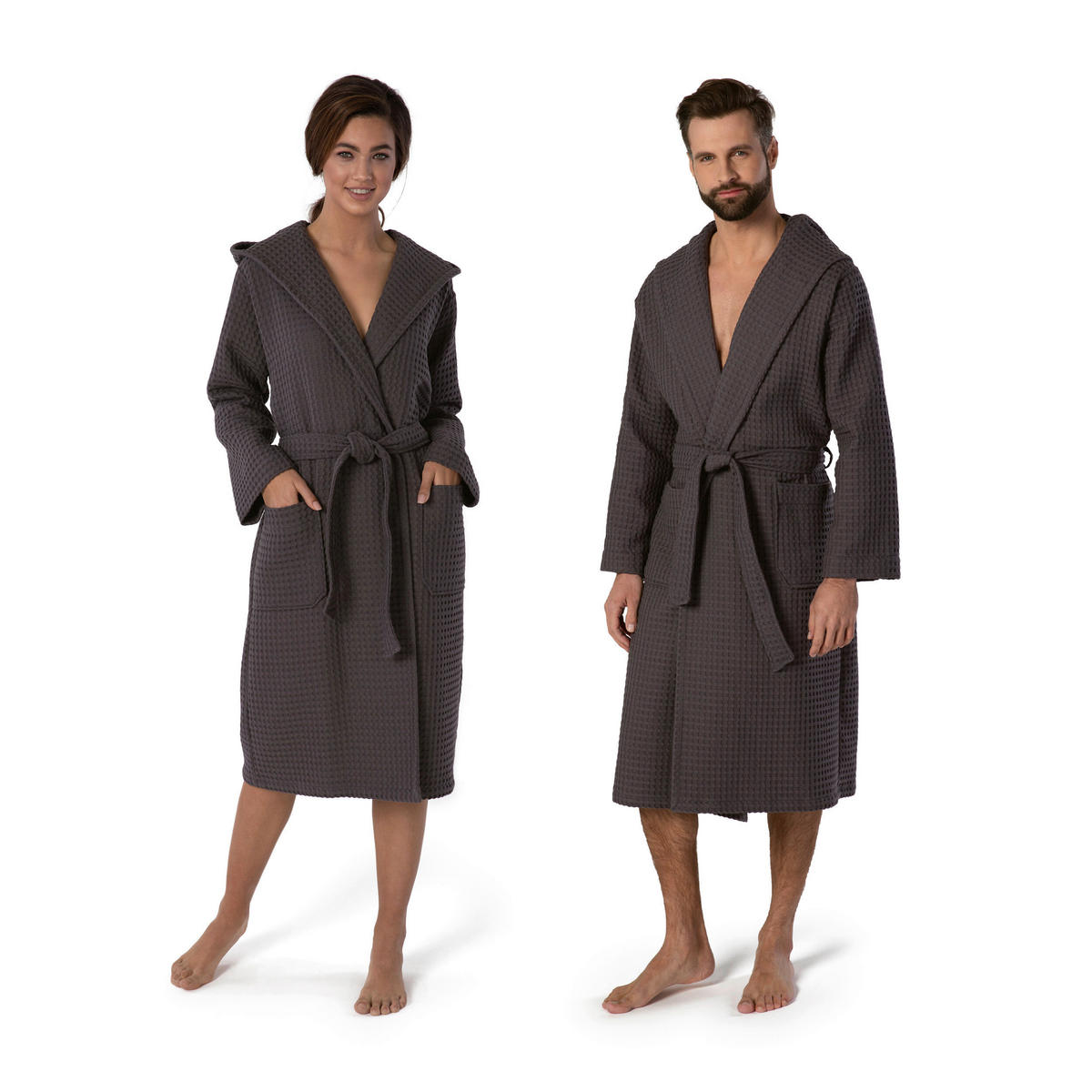 BADEMANTEL M Unisex  - Grau, Basics, Textil (Mnull) - Moeve