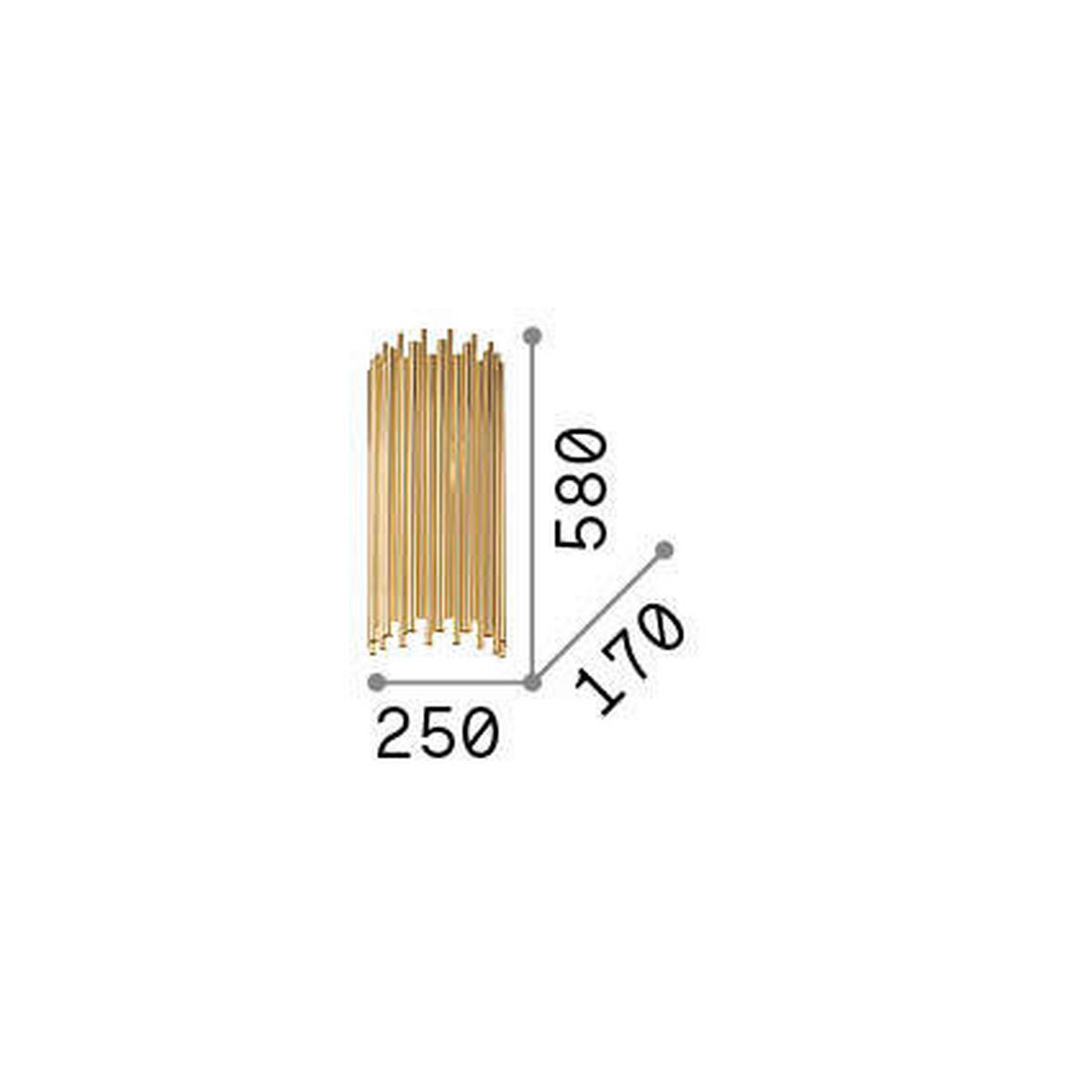 WANDLEUCHTE Pan 25/17/58 cm   - Goldfarben, KONVENTIONELL, Metall (25/17/58cm) - Ideal Lux