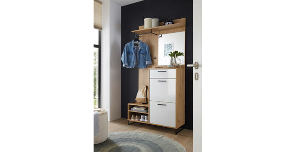 GARDEROBE 100/200/38,5 cm  - Eichefarben/Weiß, Design, Holzwerkstoff (100/200/38,5cm) - Xora