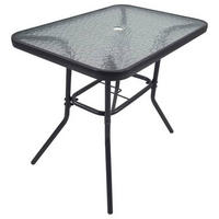 GARTENTISCH 80/55/70 cm Metall, Glas Anthrazit rechteckig  - Anthrazit, Basics, Glas/Metall (80/55/70cm) - Gardenson