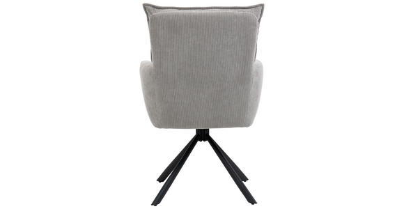 ARMLEHNSTUHL in Eisen Cord - Taupe/Schwarz, Design, Textil/Metall (60/95/67cm) - Novel