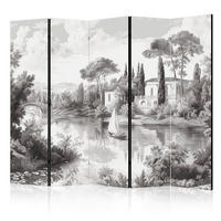 PARAVENT - Dunkelgrau/Hellgrau, Basics, Textil (225/172/3cm) - artgeist