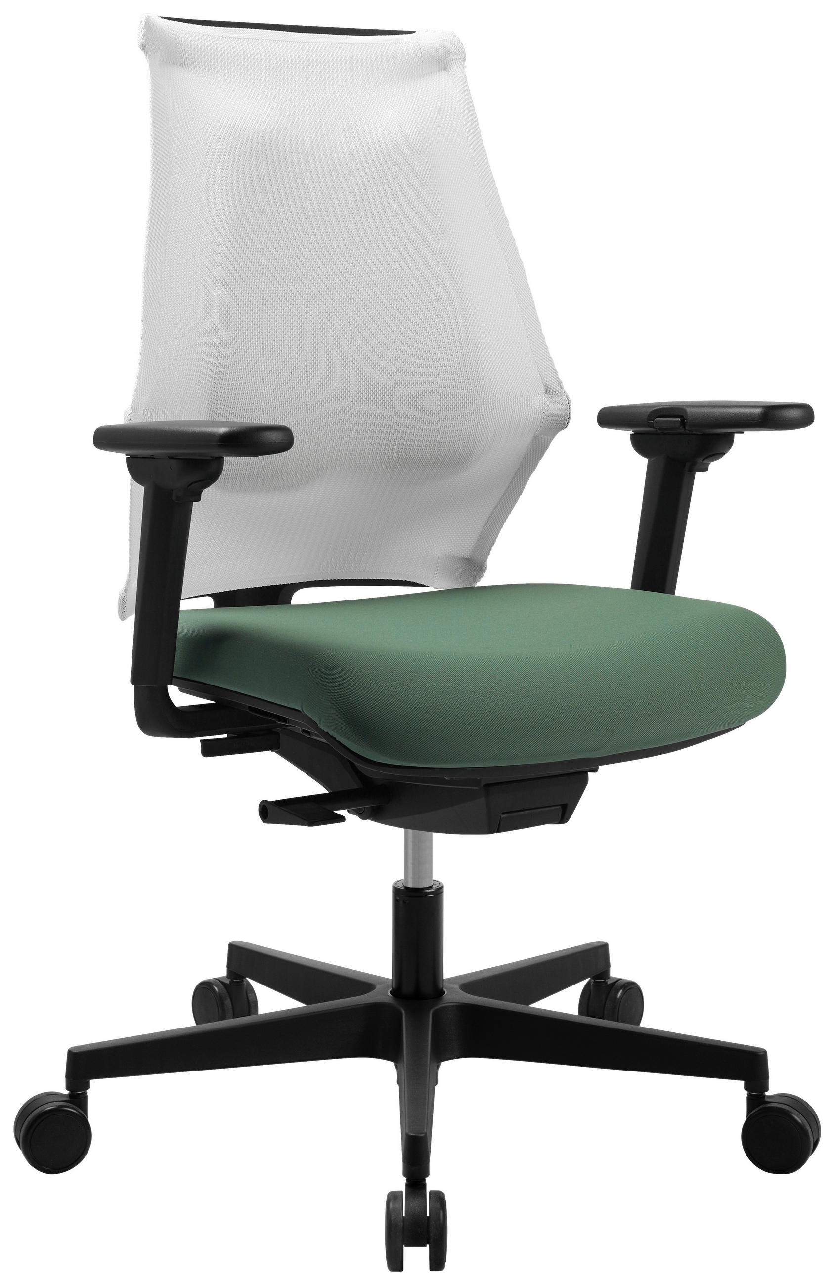 DREHSTUHL Flachgewebe Grün, Weiß  - Schwarz/Weiß, MODERN, Kunststoff/Textil (47/100-112/45-51cm) - Topstar