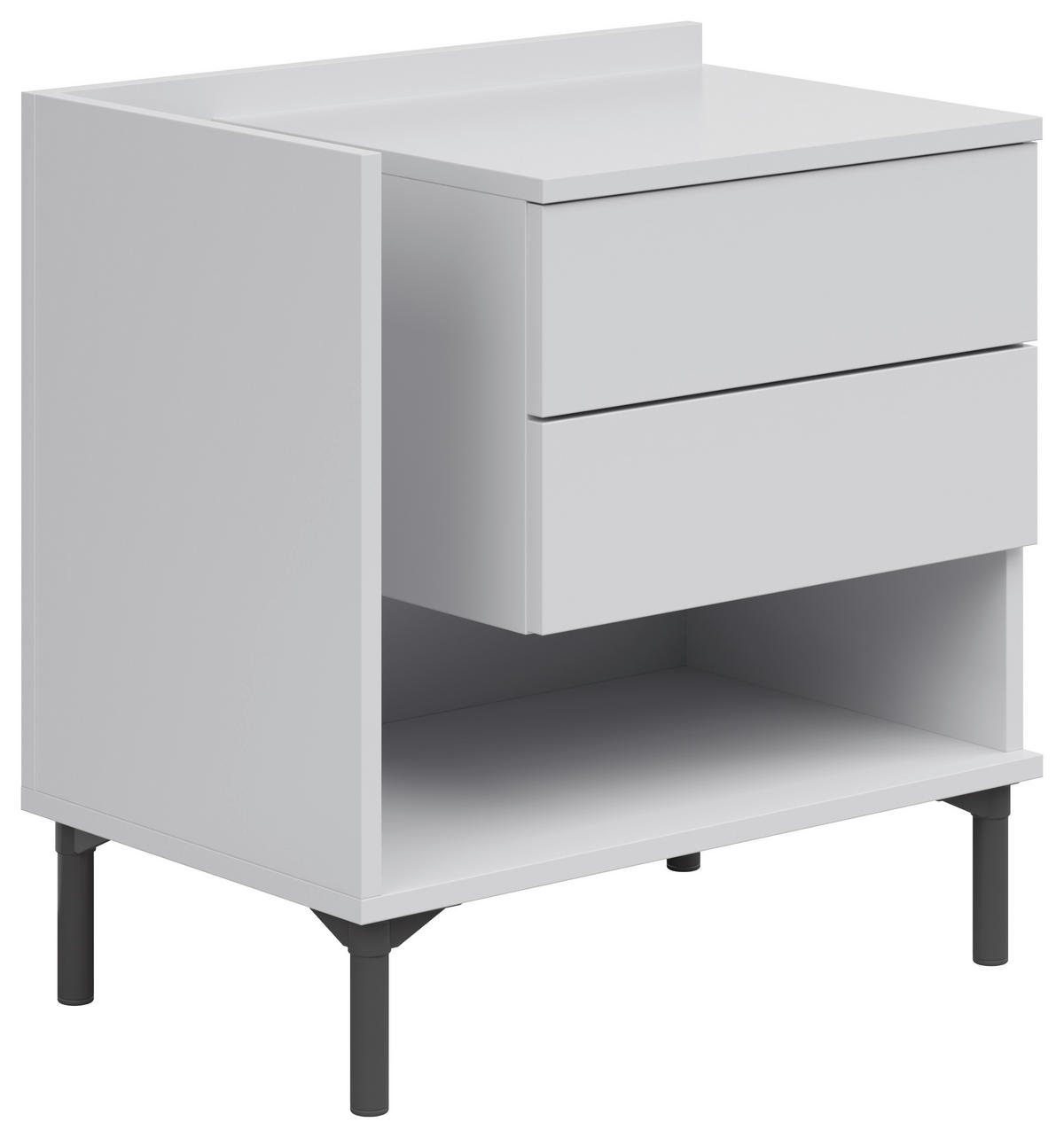 NACHTKÄSTCHEN 60/62/38 cm  in Hellgrau  - Hellgrau/Graphitfarben, Design, Holzwerkstoff/Kunststoff (60/62/38cm) - Lomoco