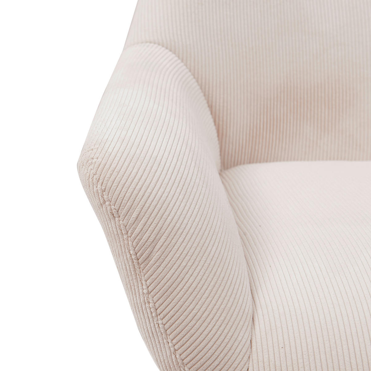 SESSEL in Cord Creme  - Creme/Schwarz, MODERN, Textil/Metall (78/78/75cm) - MID.YOU