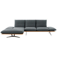 ECKSOFA in Flachgewebe Blaugrau  159/314 cm  - Blaugrau/Schwarz, Design, Holz/Textil (159/314cm) - Dieter Knoll