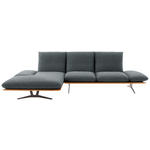 ECKSOFA in Flachgewebe Blaugrau  - Blaugrau/Schwarz, Design, Holz/Textil (159/314cm) - Dieter Knoll