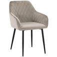 ARMLEHNSTUHL  in Eisen Samt  - Taupe/Schwarz, Design, Textil/Metall (56/82,5/61,5cm) - Novel