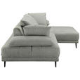 ECKSOFA in Mikrofaser Hellgrau  282/171 cm  - Hellgrau/Schwarz, Design, Textil/Metall (282/171cm) - Hom`in