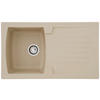 SPÜLE 1712BOSTON86X50B  - Beige, Trend, Glas/Kunststoff (86/20/50cm) - Respekta