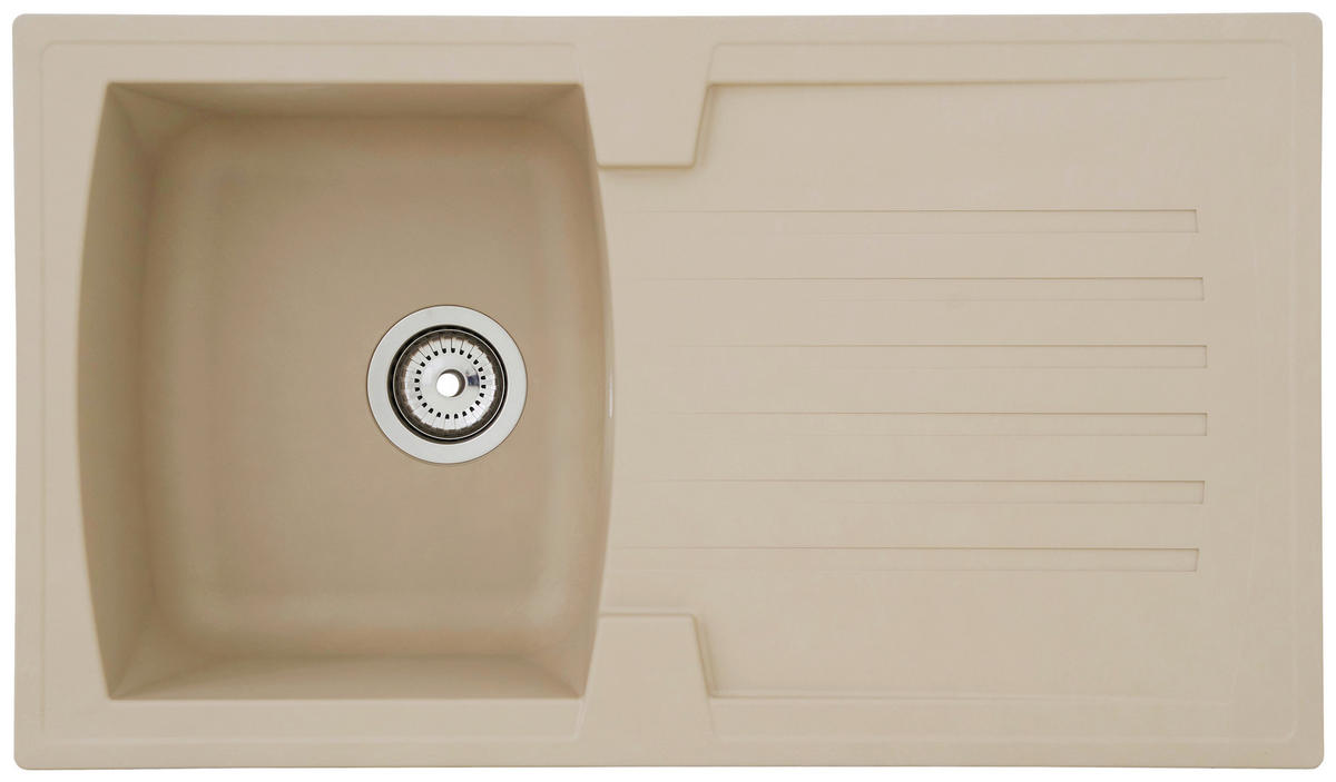 SPÜLE 1712BOSTON86X50B  - Beige, Trend, Glas/Kunststoff (86/20/50cm) - Respekta