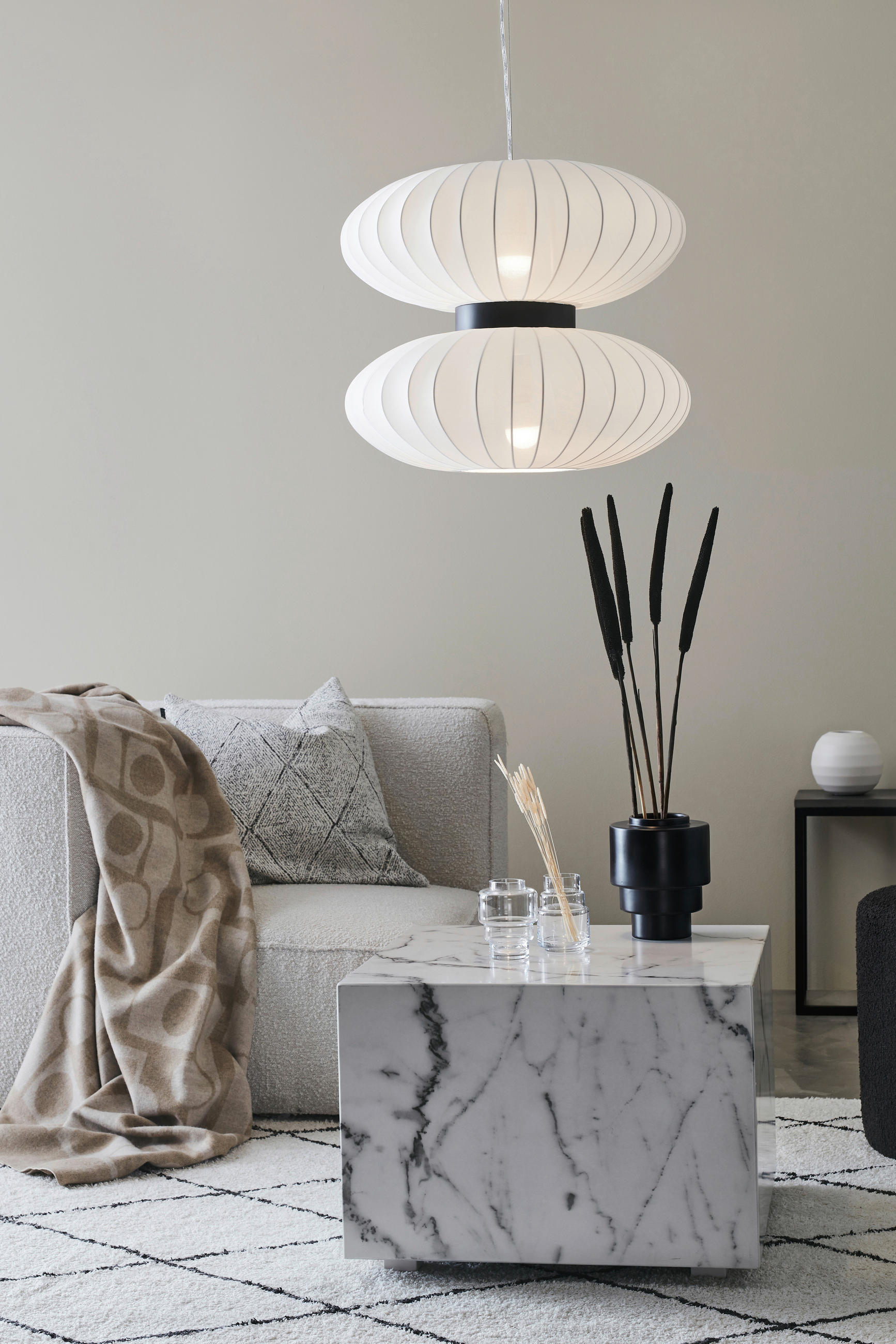 HÄNGELEUCHTE Daburu 55/47 cm   - Weiß, Basics, Textil/Metall (55/47cm) - Markslöjd