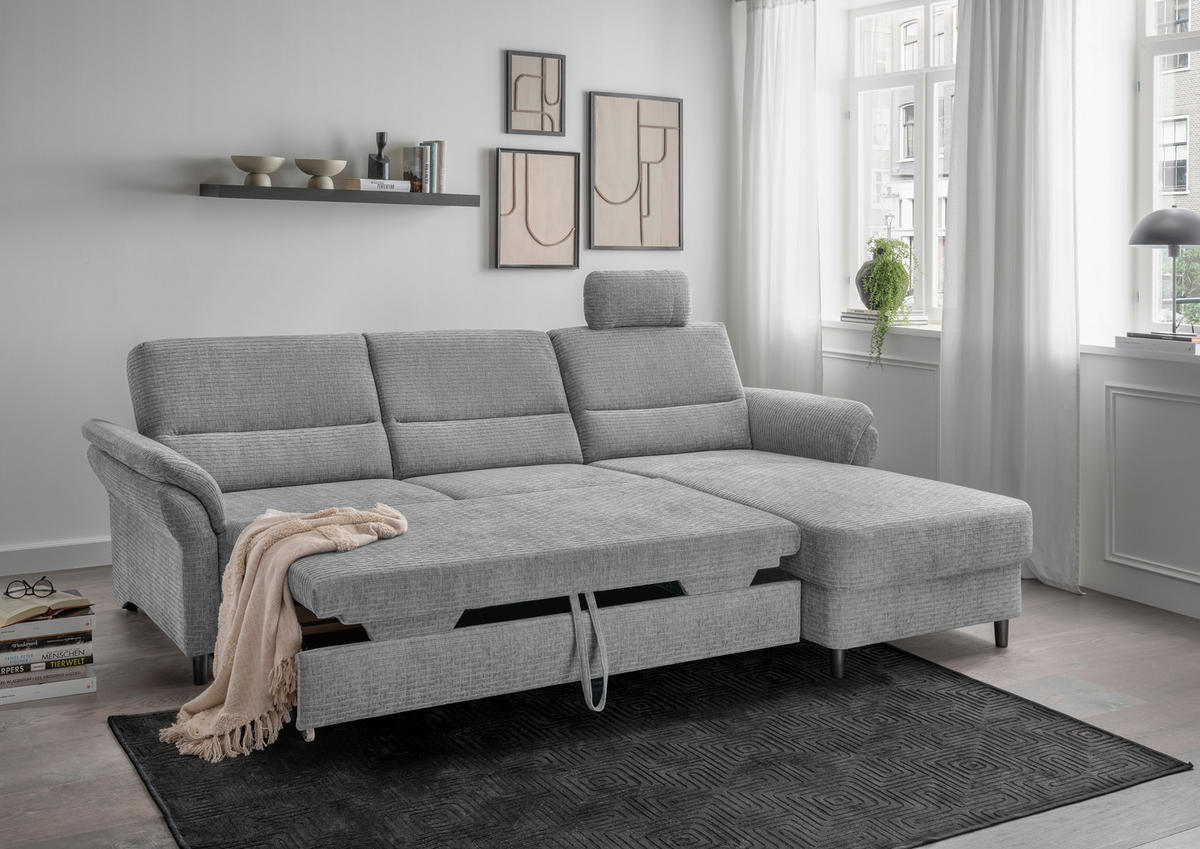 ECKSOFA Grau Mikrofaser Grau - Einrichtungsbeispiel