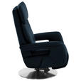 RELAXSESSEL in Leder Dunkelblau  - Edelstahlfarben/Dunkelblau, Design, Leder/Metall (78/112/85cm) - Cantus