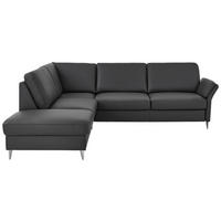 ECKSOFA Beldomo Premium in Echtleder Anthrazit  235/263 cm  - Anthrazit/Alufarben, KONVENTIONELL, Leder/Metall (235/263cm) - Beldomo Premium