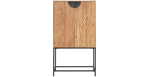 HIGHBOARD in 90/160/42 cm - Schwarz/Akaziefarben, Trend, Holz/Metall (90/160/42cm) - Ambia Home