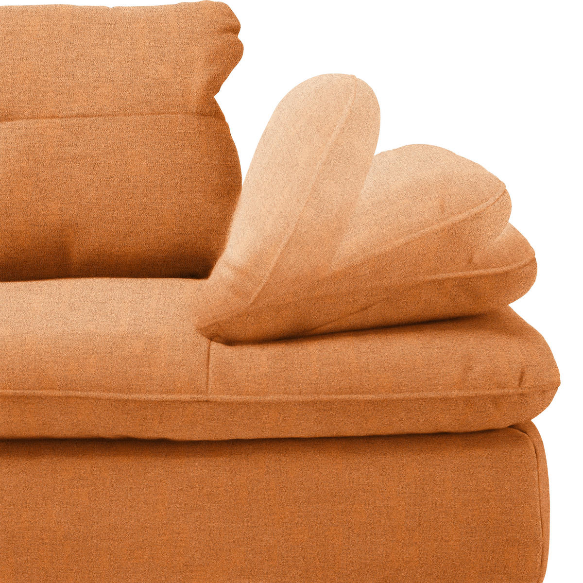 ECKSOFA in Flachgewebe Orange, Rostfarben  - Rostfarben/Schwarz, Design, Textil/Metall (271/344cm) - Chilliano