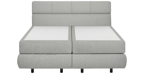 BOXSPRINGBETT 180/200 cm,  in Hellgrau, motorische Verstellbarkeit, Matratzen, unterschiedliche Matratzenhärtegrade je Bettseite, H2 + H3 = mittel + fest  - Hellgrau/Schwarz, Design, Kunststoff/Textil (180/200cm) - Dieter Knoll